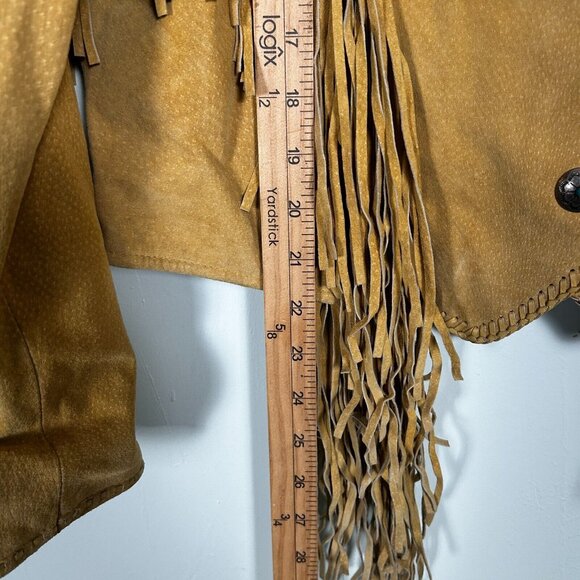 Cripple Creek Jacket Womens XL Genuine Leather Aztec Beaded Fringe Western - Picture 4 of 6